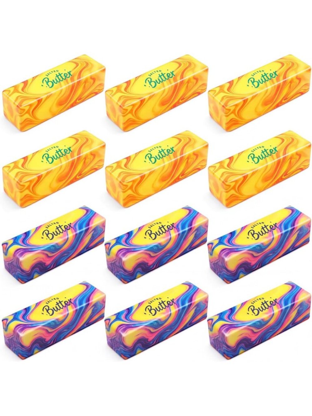 12 Pcs Soft Slow Rebound Butter Fidget Toys - Stress Relief & Gift Idea